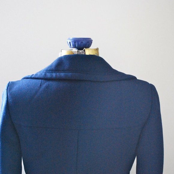 Classic Navy Trench Coat with scalloped waistline - Picture 7 of 15